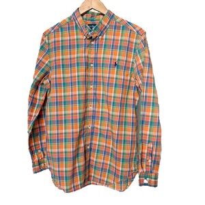 Ralph Lauren Boy’s XL Plaid Oxford Shirt Long Sleeve Button-Up Multicolor Casual